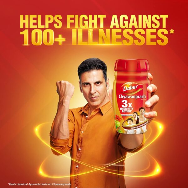 Dabur Chyawanprash - 950g | 3X Immunity Action | With 40+ Ayurvedic Herbs | Helps Build Strength & Stamina | Builds Overall Health | Ayurvedic Health Supplement | Good for Digestion & Respiration